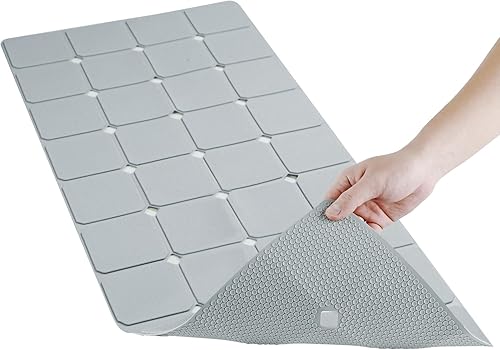 Tapete de baño antideslizante de silicona suave, inodoro, grande, sin ventosas, para renovado, reglajado y texturizado, tapete de ducha