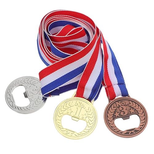 Cabilock 3pcs Bottle Opener, Medal Shaped Beer Opener with Neck
