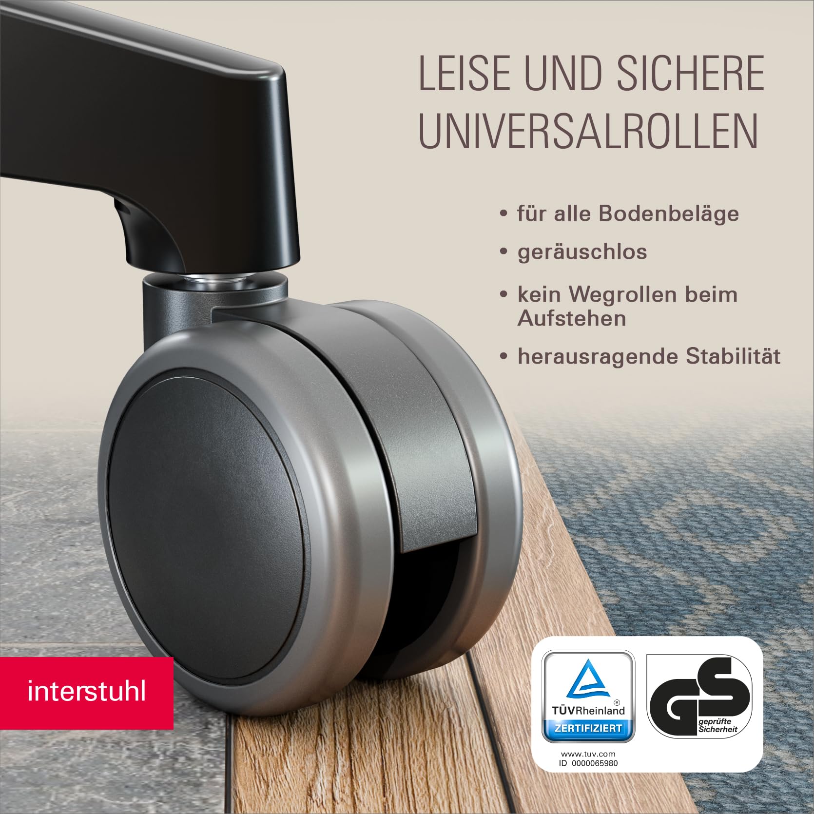 Interstuhl Style Soft+ Ergonomischer Bürostuhl mit hoher Rückenlehne – Schreibtischstuhl für große Personen, Belastbar bis 150kg, 10 J. Garantie, Made in Germany, schwarz