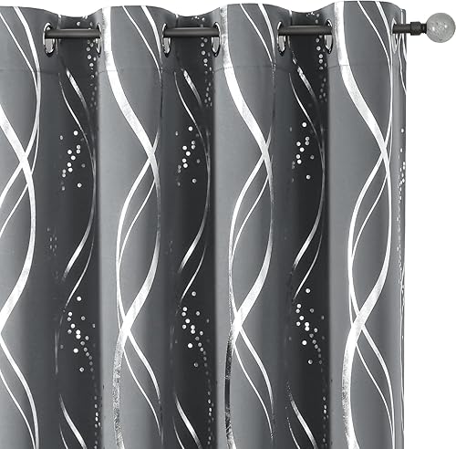 BUHUA Juego de 2 paneles de cortinas opacas de 84 pulgadas de largo, cortinas de eficiencia energética y reducción de ruido para dormitorio con