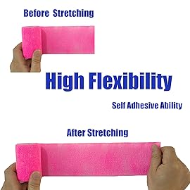 Baisunt 6 Pack 3 Inches Cohesive Bandage Self Adhesive Wrap Elastic Self Adherent Vet Wrap Breathable Self Stick Tape for Wrist, Ankle, Sports, Tatoo Wrap(5 Yards, Multi Colors)