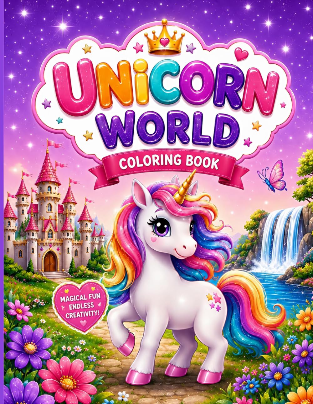 Unicorn World Coloring Book: Fun & Magical Coloring Adventures for Kids Ages 4–8 | Cute Unicorns, Rainbows, Castles & Fantasy Fun