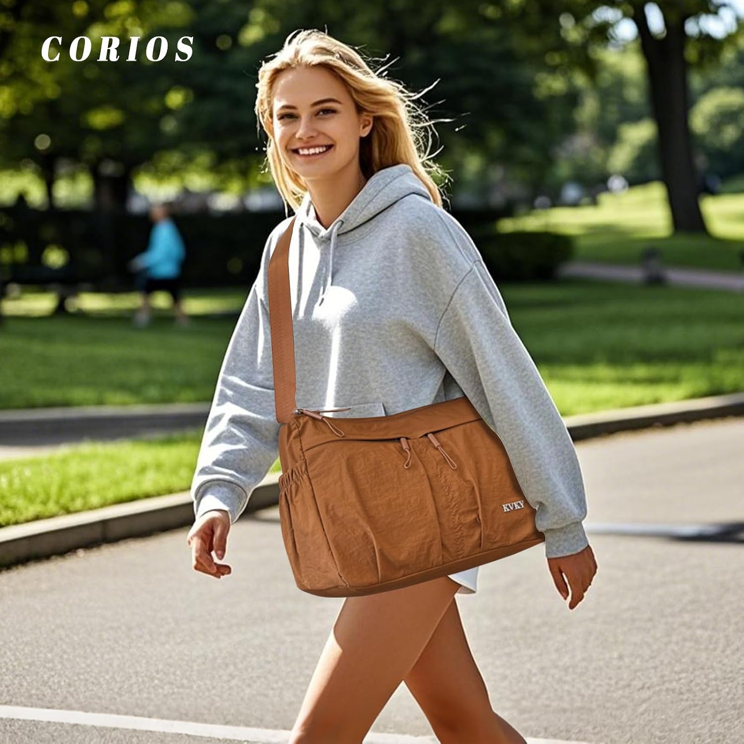 CORIOS Oxford Crossbody Messenger Bag for Women Waterproof Shoulder Bag Multi Pockets Hobo Top Handle Handbag