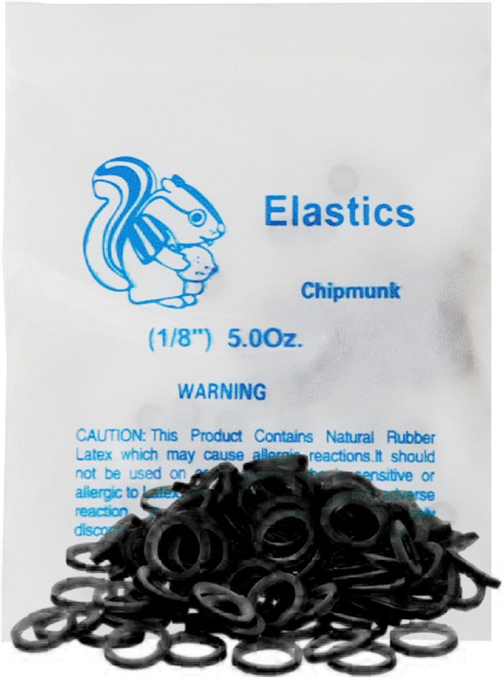 LA MIERE Non latex 100P Black Orthodontic Elastics Dental Rubber Bands Intraoral Black Elastic Bands (Medium, 5 Oz, 1/8" (3.2mm))