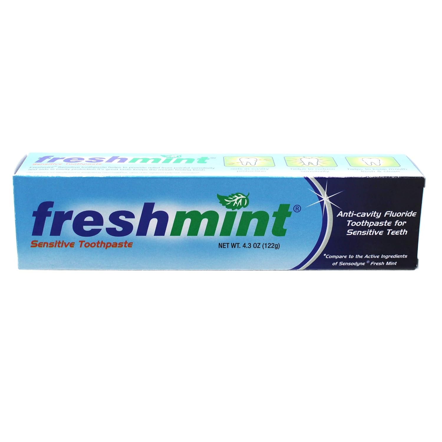 Freshmint 122 g Pasta de Dente Anticárie Sensível - Embalagem Individual com 6 Unidades