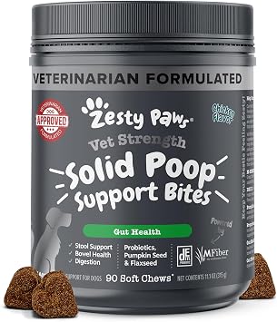 Zesty Paws Dog Stool Hardener - Solid Poop Support Bites, 90 Ct