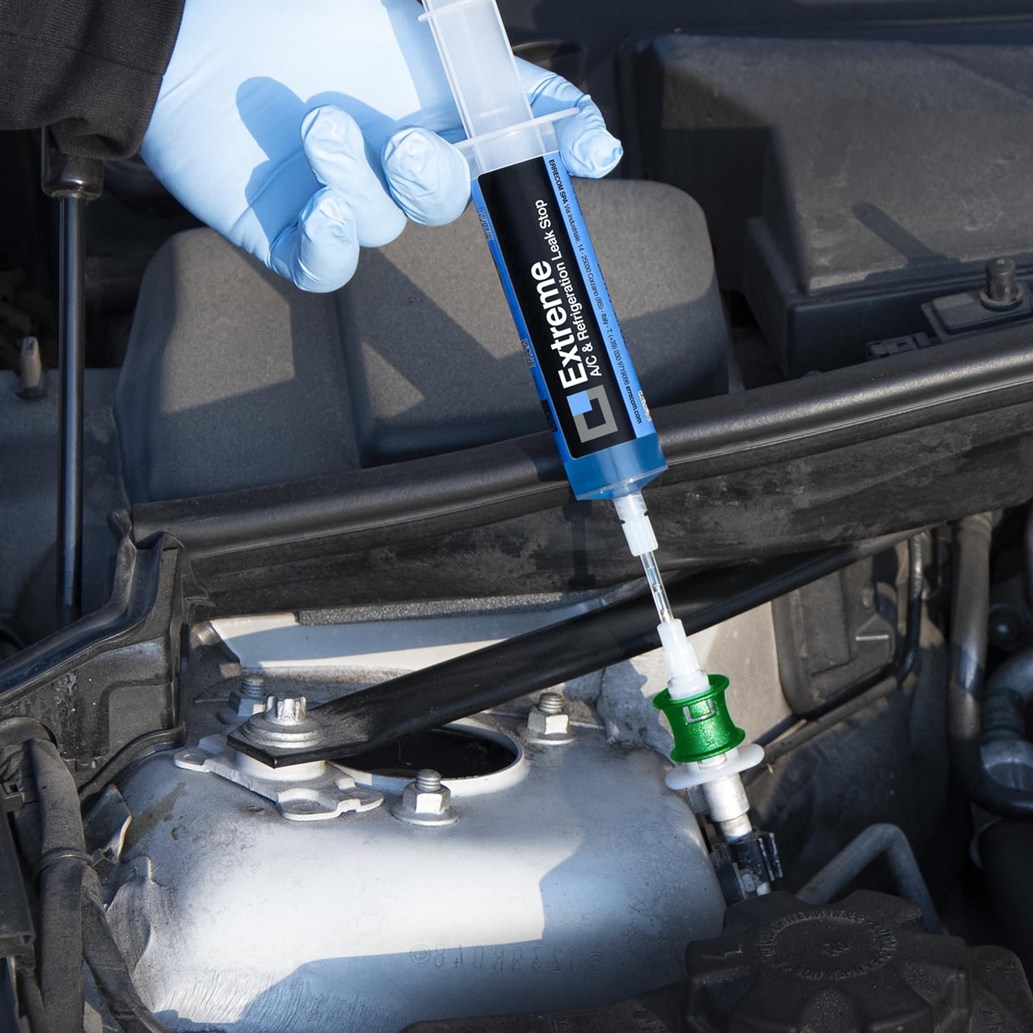 ERRECOM Extreme - 30 ml, Sellador de Fugas para Sistemas de Aire Acondicionado con adaptadores 1/4 SAE y 5/16 (R410a, R32) y Sistemas A/A Automóviles con adaptador R134a y R1234yf