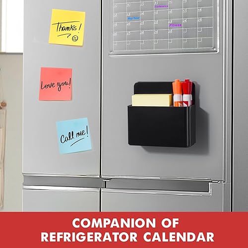 Miniatura 4 de BEYGORM Paquete de 2 soportes magnéticos de plástico para bolígrafos para refrigerador, soporte magnético para rotuladores de borrado en seco para