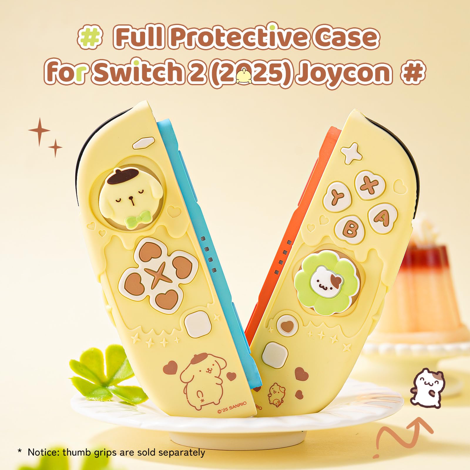 Kuitmor Coque de protection compatible avec la manette Joy-con du modèle Switch 2 2025, étui en silicone souple, étui de protection anti-rayures pour Switch 2 - Jaune