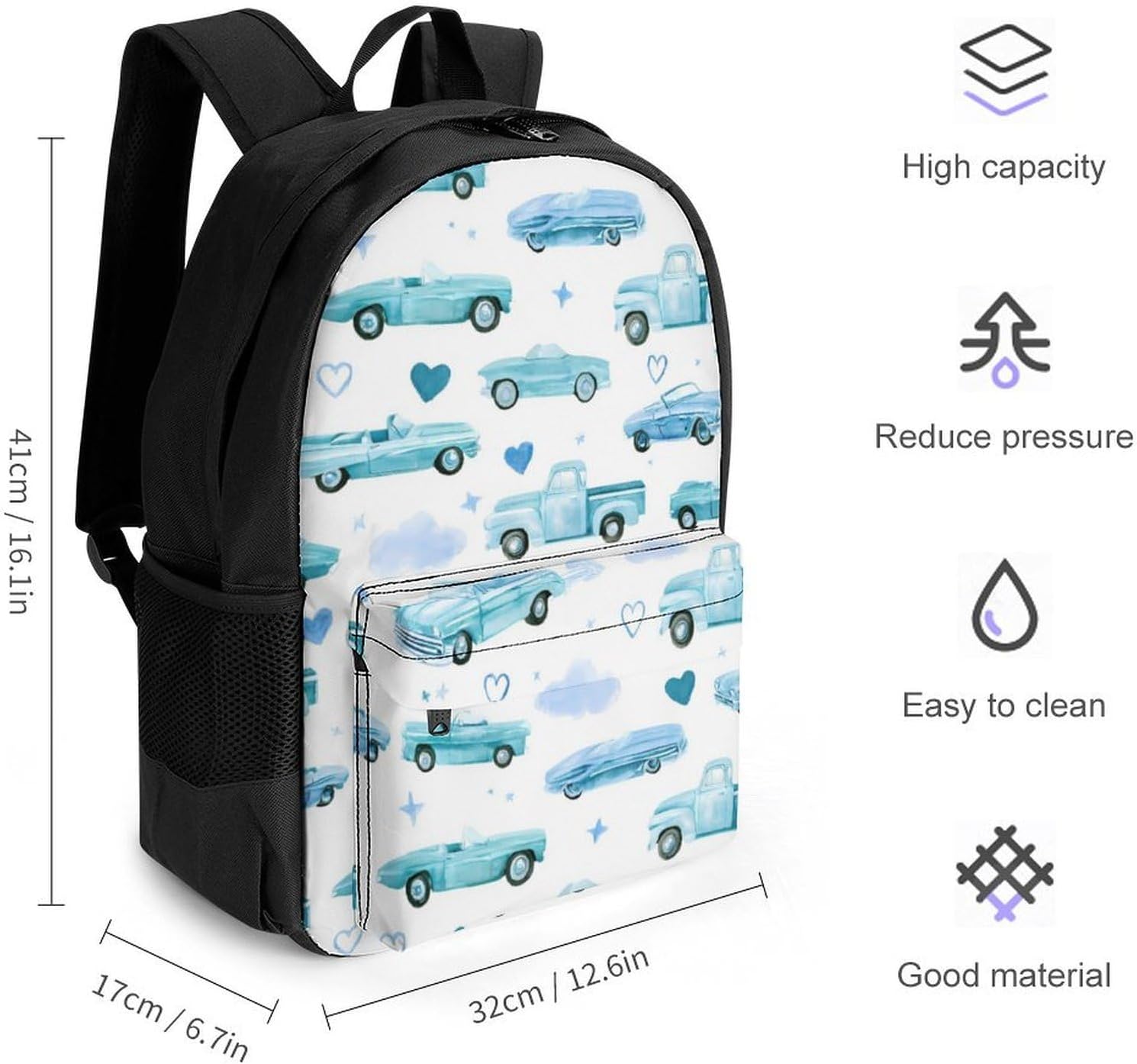 Vintage Car Backpack Lightweight Backpacks Work Bag
