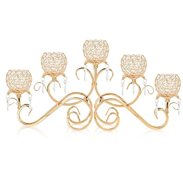 Charming Kitchen Table Centerpiece Ideas for Everyday Style 194 Crystal Pendant Gold Candle Candelabra