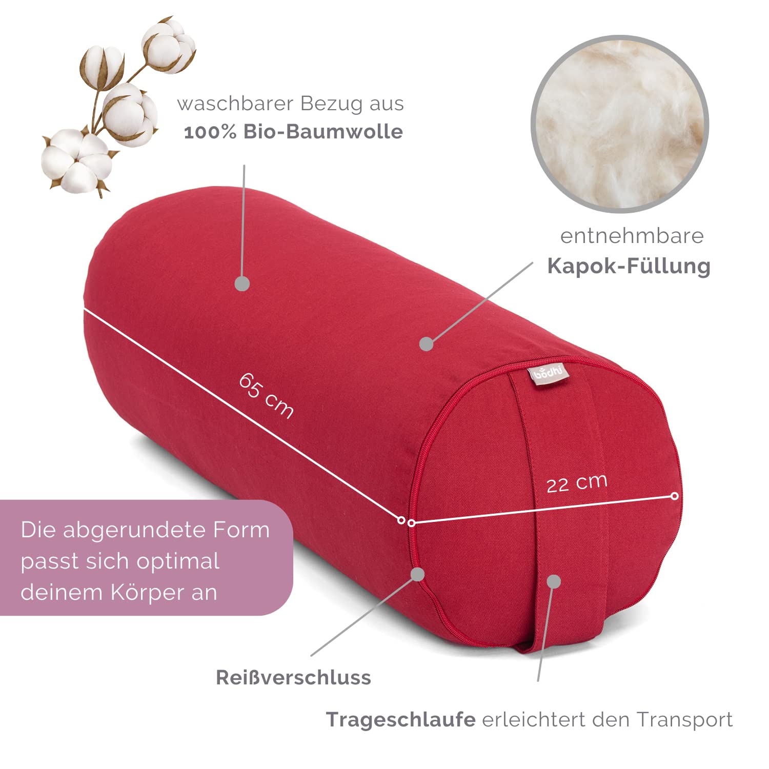 bodhi ECO Kapok - Bolsa para yoga, burdeos
