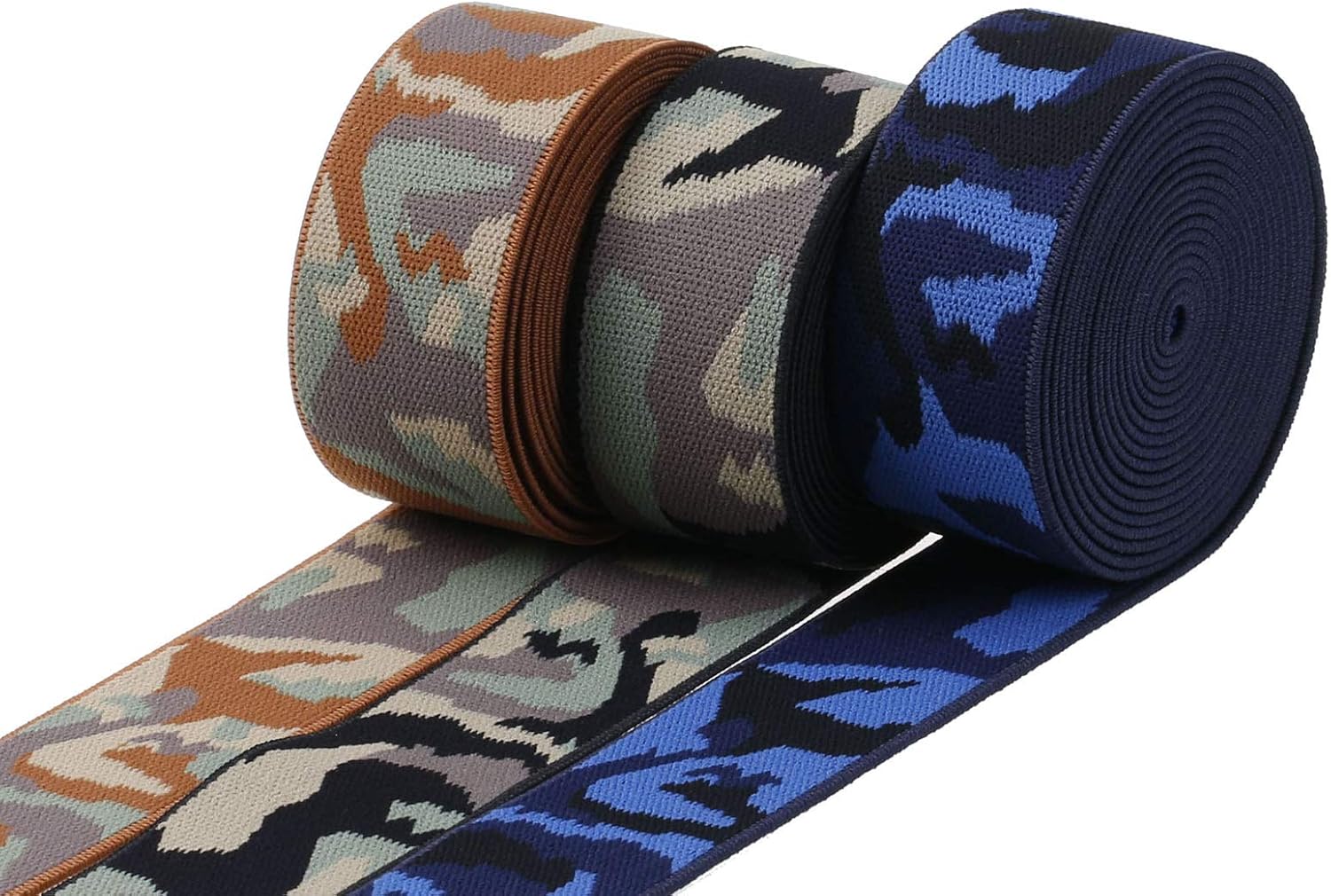 Usew 1.5" Camouflage Elastic,3 Yards (Green)