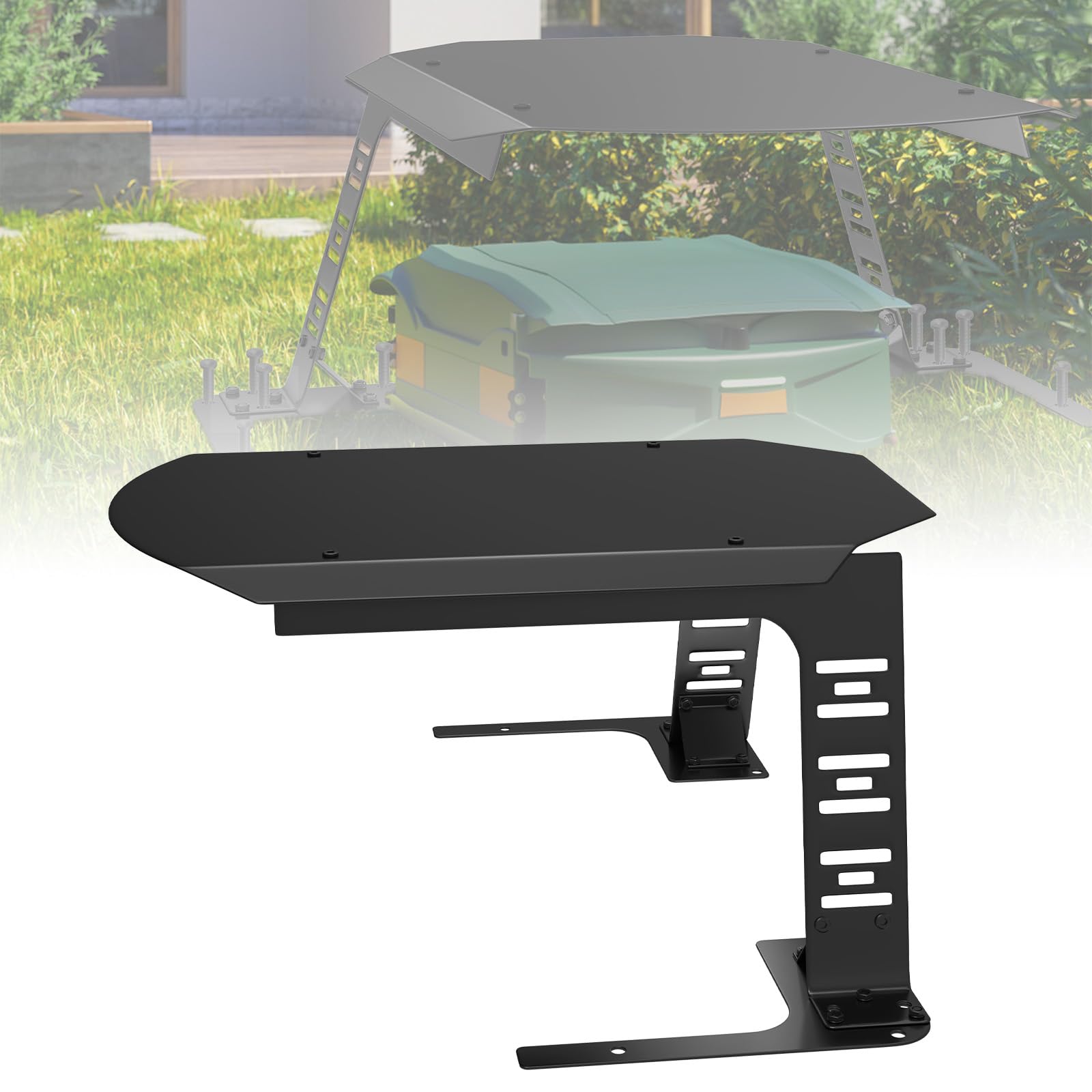 LZQ - Tettoia stabile per robot tagliaerba in ferro - Tetto robusto per robot tagliaerba e Landroid - Resistente alle intemperie, protezione UV, 77x94x36 cm