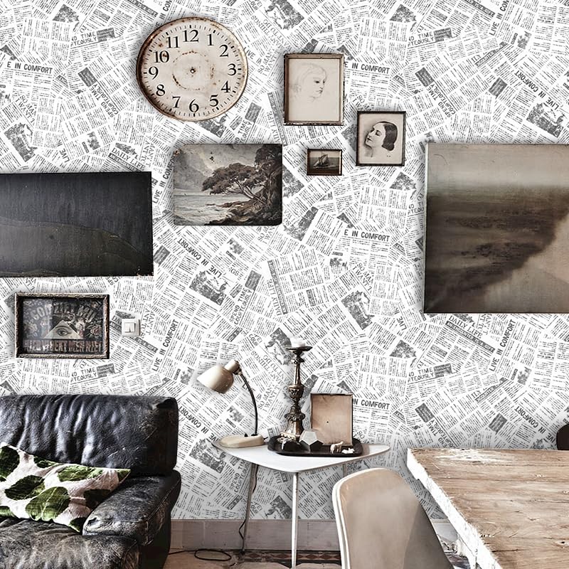 JAAMSO ROYALS Newspaper Pattern Self Adhesive Peel & Stick PVC Vinyl Wallpaper for Home Décor (100CM x 45CM) (B0CT8P464F) Amazon Price History, Amazon Price Tracker