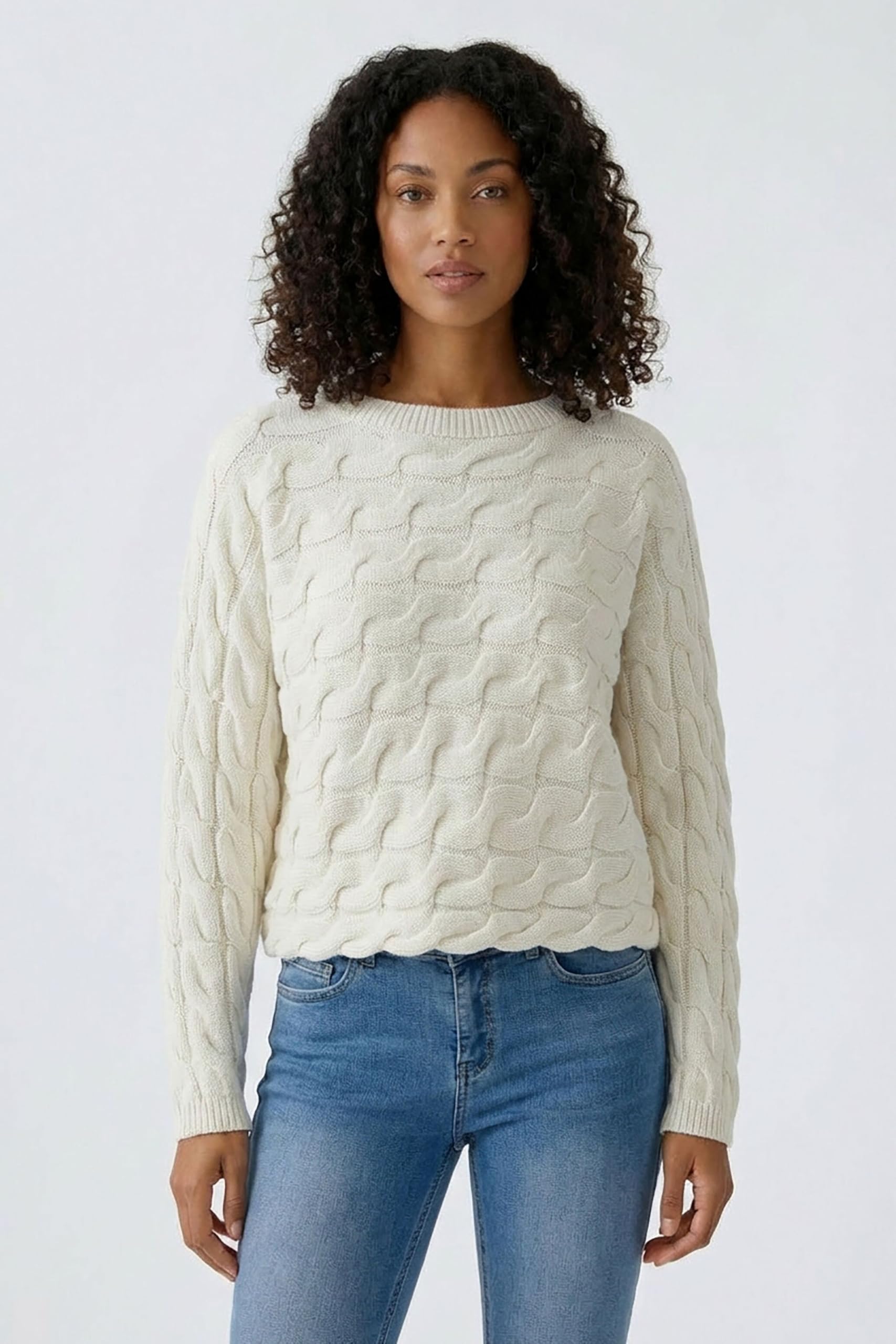 Oui Damen Pullover SIRAH boxy geschnitten Uni