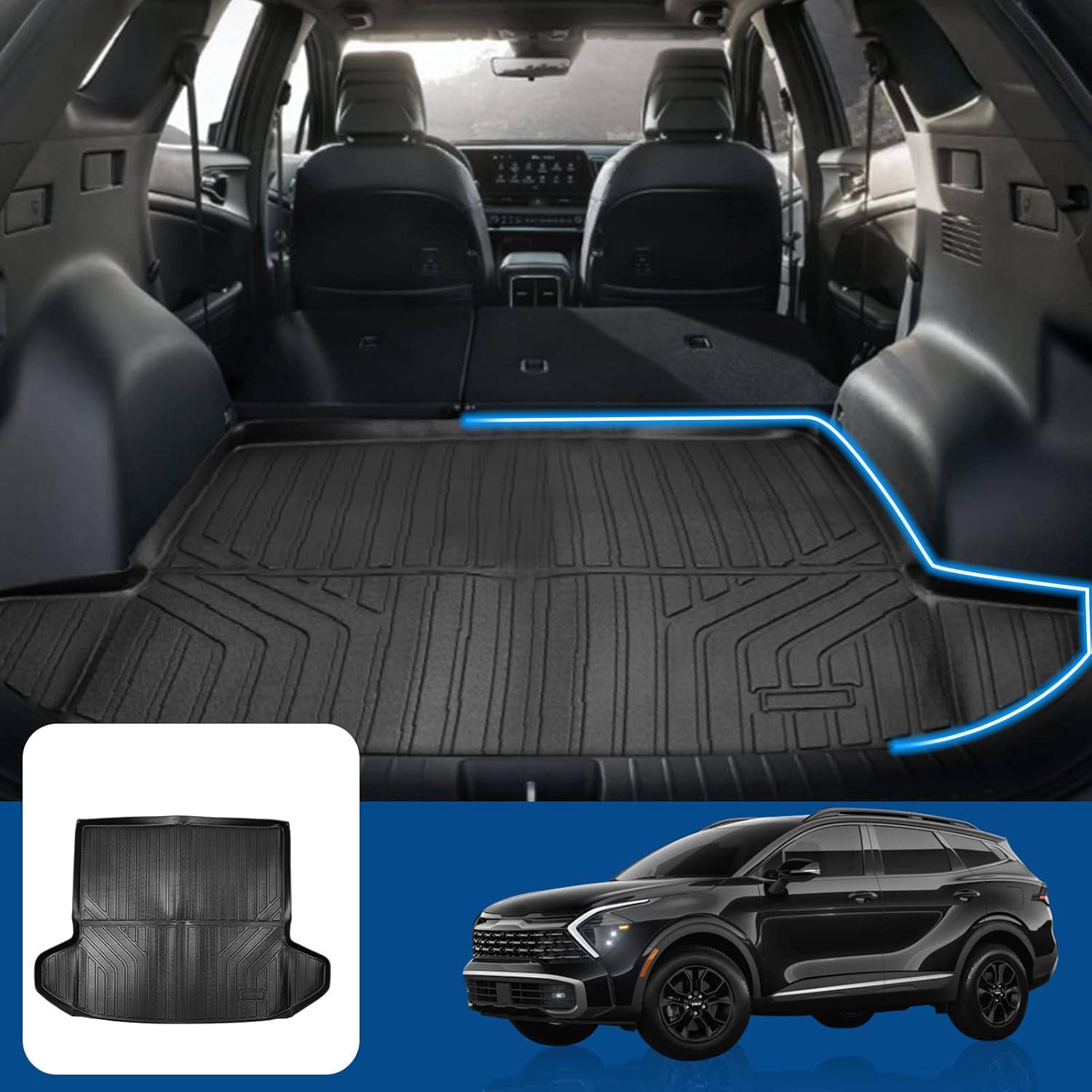 WonVon 2023 Custom Car Cargo Mat Fit for Kia Sportage LX EX