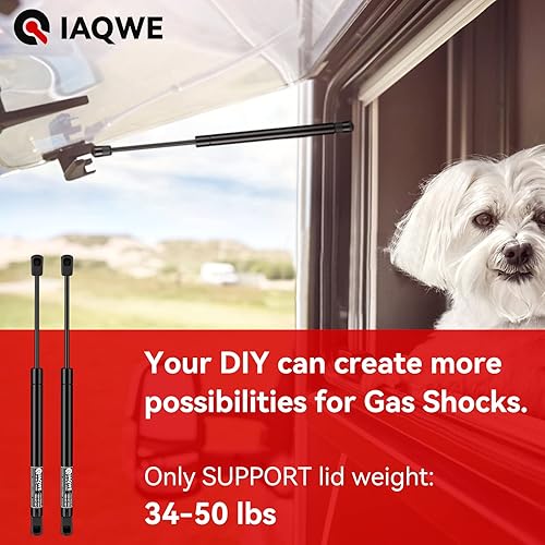 Miniatura 5 de IAQWE - Amortiguadores de soporte de elevación de amortiguadores de gas de 15 pulgadas para caja de herramientas, gabinetes de TV, cofres de