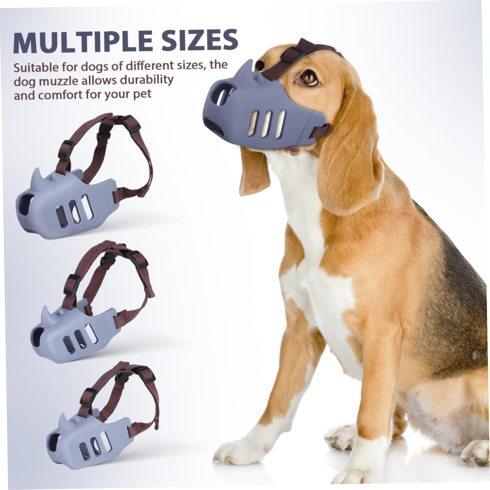3piezas Bozal para Perro Ajustable Antiladridos para Perros Medianos para Evitar Mordeduras Paseos