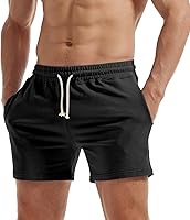 AIMPACT Men's 5-Inch Workout Shorts with Pockets - Breathable Cotton Spandex Gym Athletic Casual Shorts