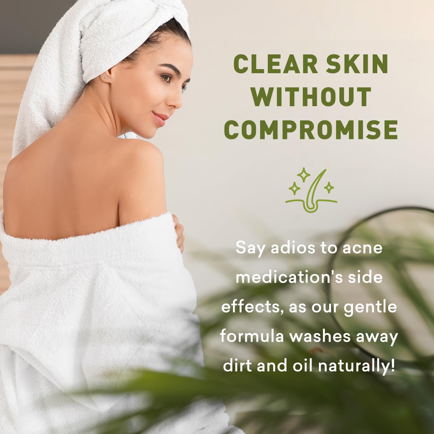 Just Nutritive Acne Clear Face and Body Wash | Adult Acne Treatment | Acne Face Wash | Face Skin Care | Back Acne Treatment | Acne Cleansers 16 Oz