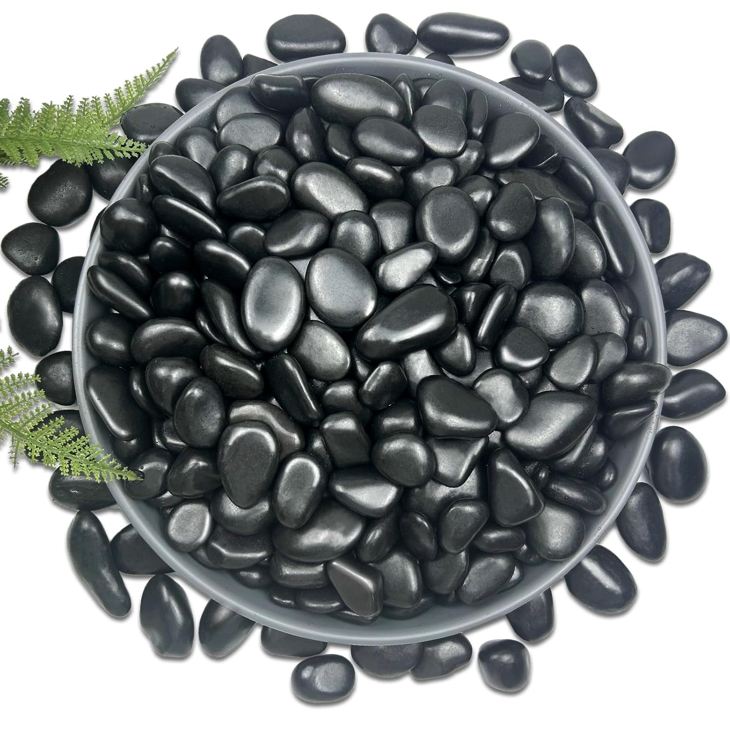 45LB Black River Rocks for Landscaping 1-2 Inch Natural Polished Stones Decorative Pebbles for Plants Vases Aquarium Large Outdoor Garden Rocks