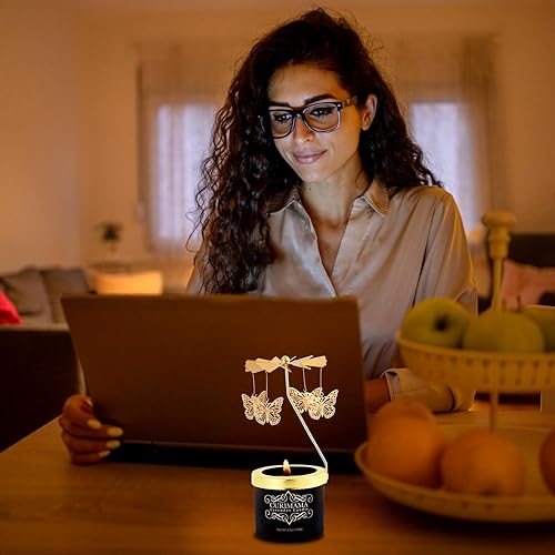 Miniatura 3 de Regalos únicos de cumpleaños para mujeres, regalo de mariposa para mamá, velas giratorias, ideas de regalos para mejor amiga, regalos de