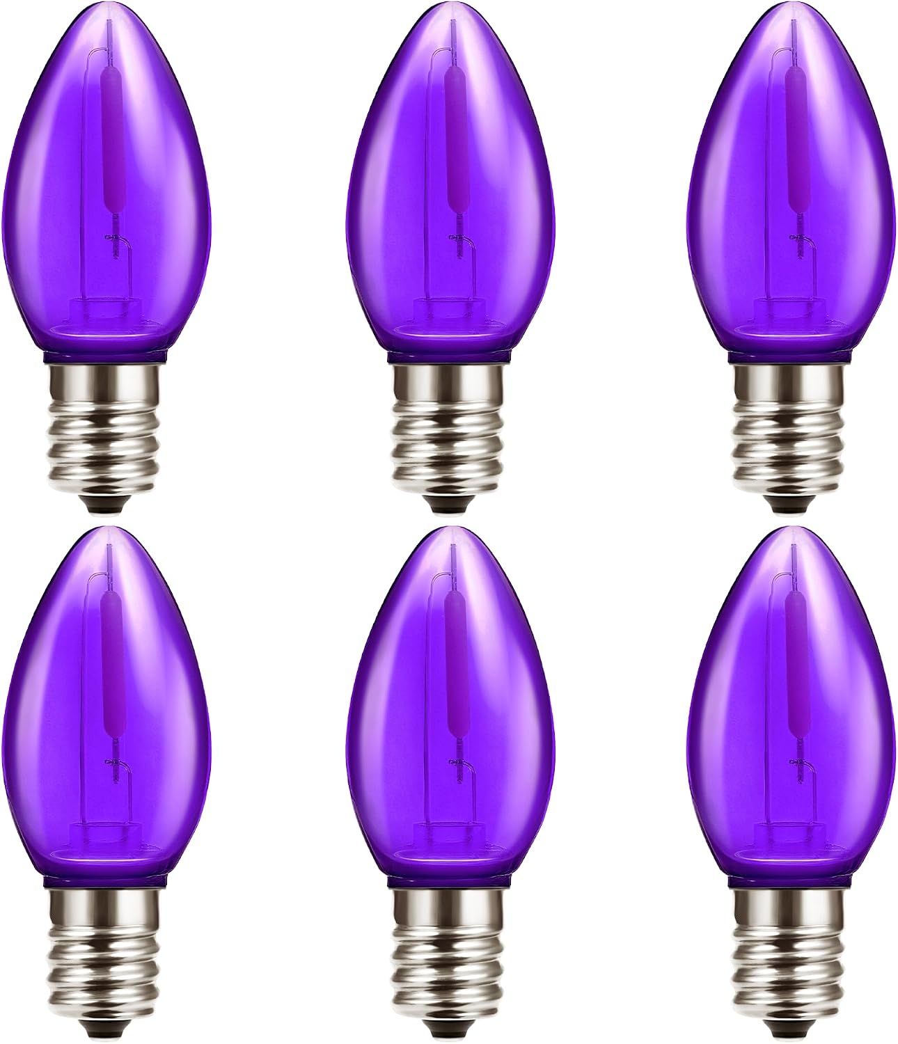 C7 purple LED Replacement Bulbs, Vintage Shatterproof nightlight Bulbs