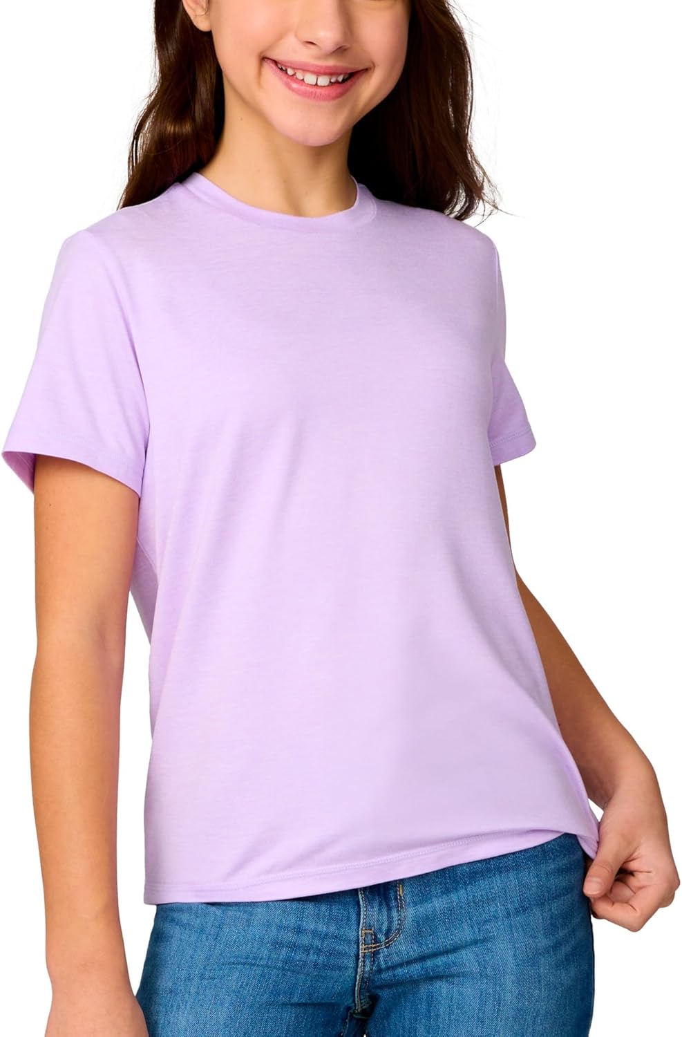 Free Country Girls T-Shirt Graphic Tee Microtech Chill Soft Short Sleeve Top UPF 50+ Quick Dry Breathable for Kids-Graphic