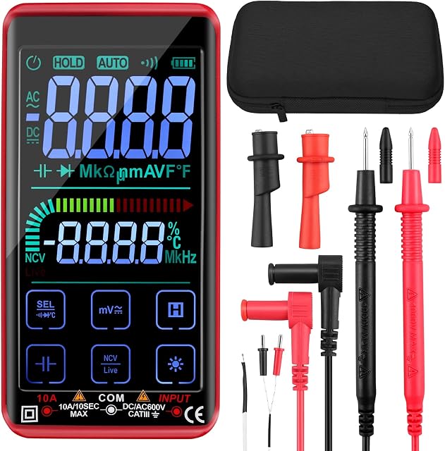 Proster Digital Multimeter 10000 Counts Smart Touch Screen TRMS Meter Rechargeable Voltage Current Capacitance Tester Temperature NCV