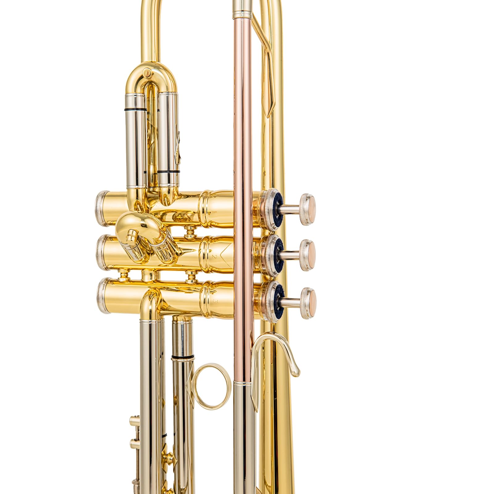 Bb Trompeten Rotgold Messing Leadpipe Mundrohr Fortgeschrittene Studenten Professionelle Trompete Musikinstrumente für Anfänger Erwachsene (710 Goldmessing)