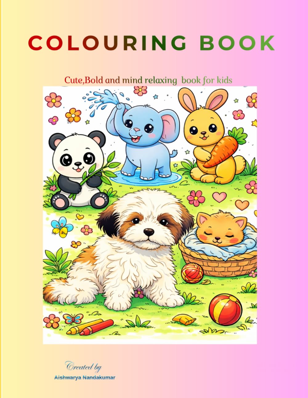 Colouring book: Cute, Bold and Mind Relaxing Book for Kids
