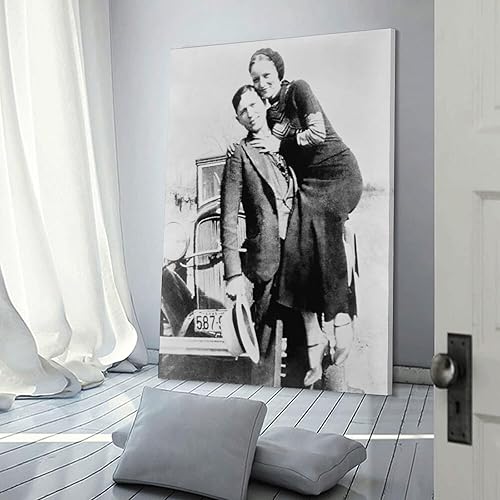 Miniatura 3 de Póster en blanco y negro con Bonnie y Clyde Wanted Gangster, para decoración de pared, decoración de habitación, decoración de dormitorio, regalos,