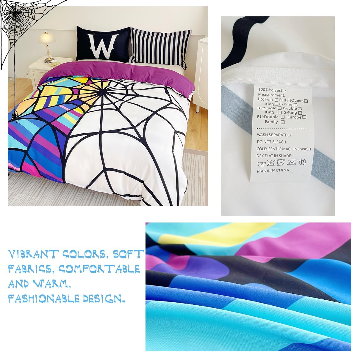 3-Pcs TV Duvet Cover Bedding Set with 1 Duvet Cover + 2 Pillowcases, Ultra Soft Microfiber Breathable Comforter Cover, Printed Bedding Sets for Boys, Girls, Kids, Teens 80"90" (Full)
