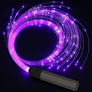 Fiber Optic Whip LED Whips: Tensso 6ft Rechargeable LED Whip Lights for Dance with 7 Colors and 5 Glow Modes, Flow Toy Rave Light Accessories for Dancing, Party, Gift