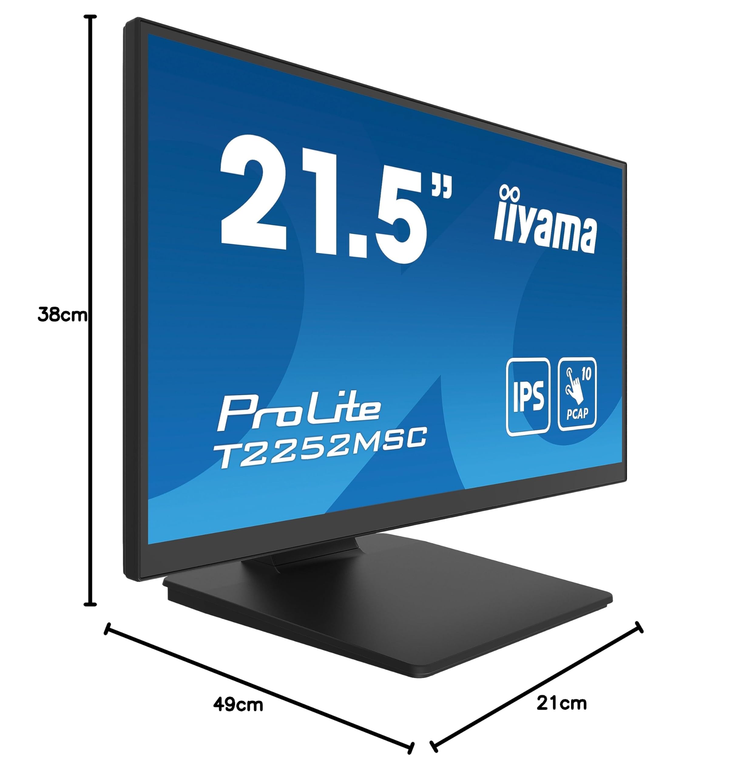 IIYAMA TFT T2252MSC 54.5cm TOUCH IPS 21.5''/1920x1080/10-Punkt/HDMI/DP/USB