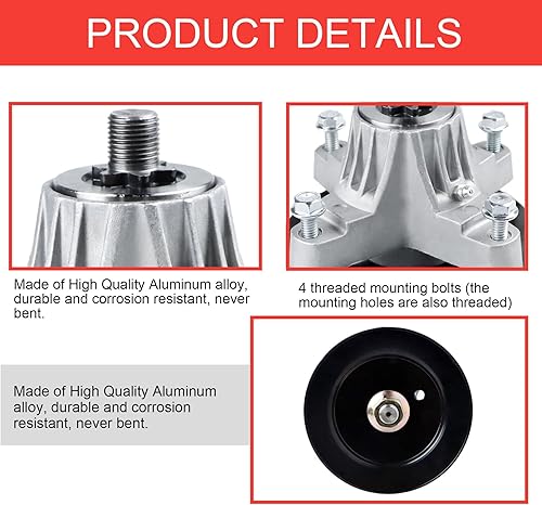 Miniatura 5 de Kit de reconstrucción de cortacésped de cubierta de 50 pulgadas para Cub Cadetpara MTD LTX1050KH LTX1050VT SLTX1050, incluye 3 husillos 618-05016