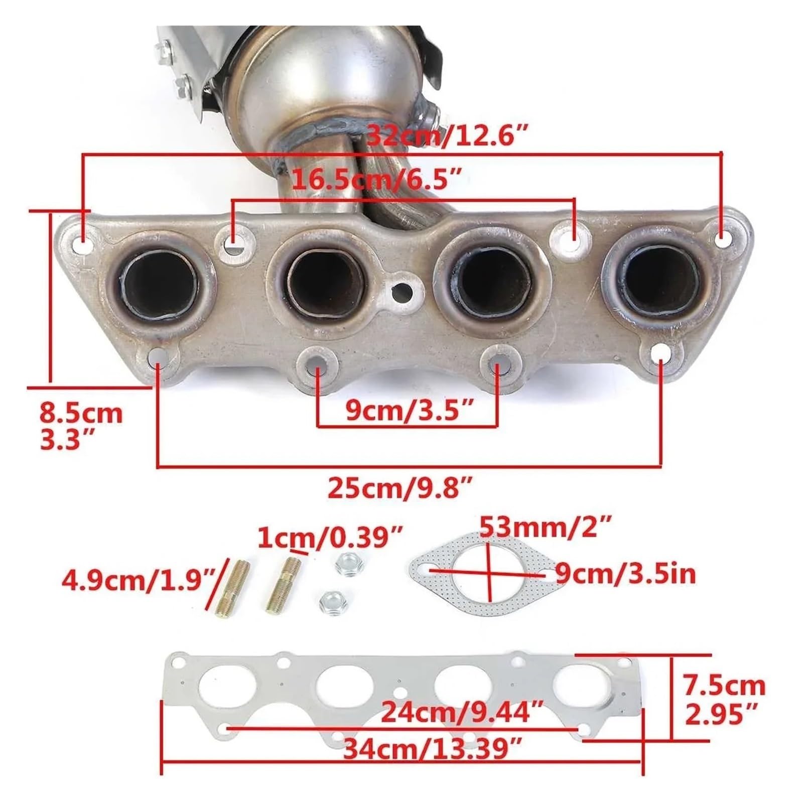 Katalizator Wydechowy Układu Wydechowego Pasuje Do Hyundai Accent Veloster 1.6L 2012-2017 Racing Uniwersalny katalizator z wlotem/wylotem