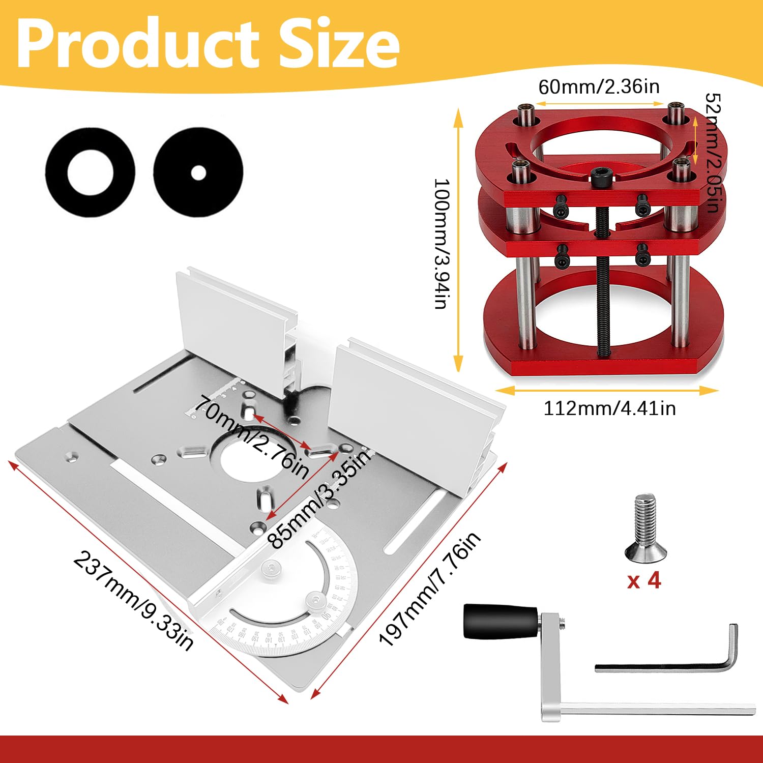 Piano Di Lavoro Per Frese Verticali - Piastra In Lega Di Alluminio 300x235x9.5mm Con 4 Anelli - Foto 2