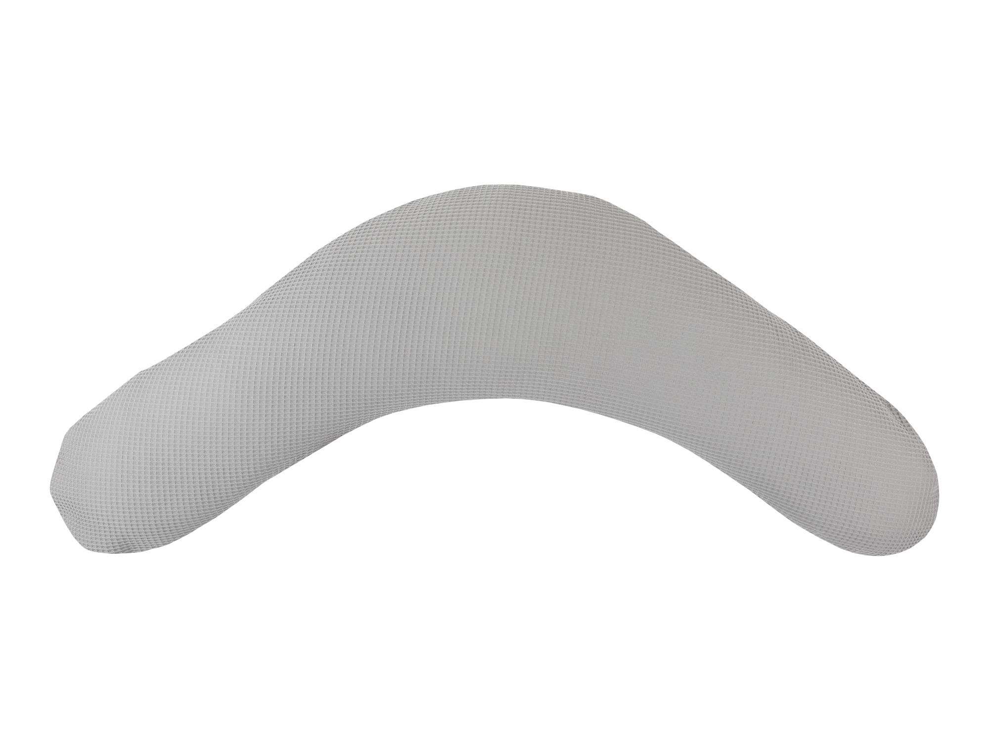 KraftKids Cojín de lactancia en piqué gris, cojín de embarazo de 190 cm de borde exterior con microperlas EPS, cojín de almacenamiento con certificado Toxproof de TÜV Rheinland