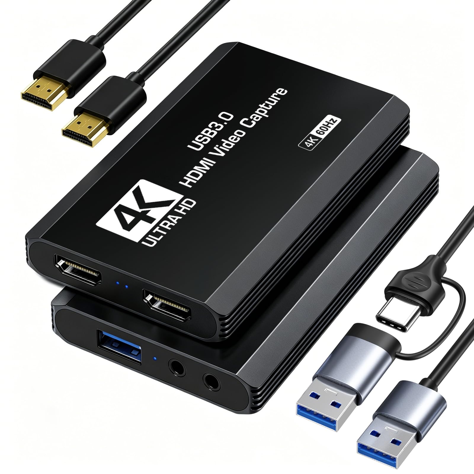 XIIXMASK Carte de Capture HDMI USB 3.0, Capture 4K60FPS avec Pass-Through