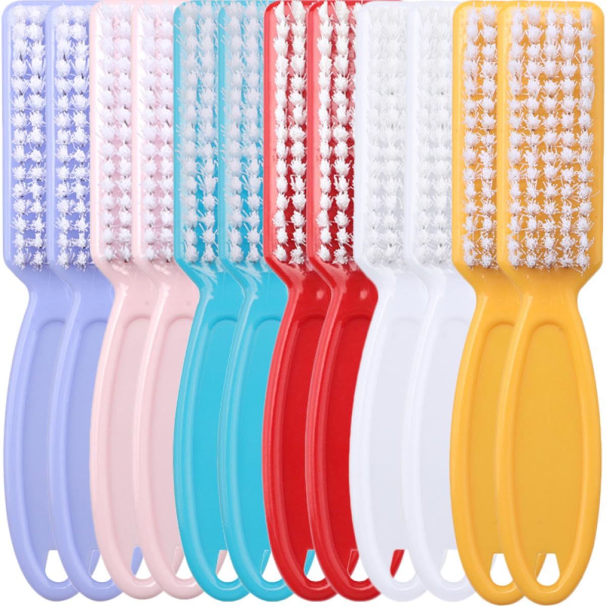 Spazzola per Unghie in Plastica 24 Pezzi, Set Multifunzionale per Pulizia Unghie, Accessori per Manicure Professionale e Uso Domestico, Design Ergonomico Colore Casuale