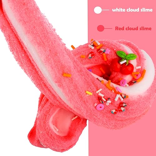 Miniatura 4 de Paquete de 2 kits de limo de nube con dijes azules y cereza, suministros perfumados de slime para niñas y niños, regalos de fiesta, juguetes de limo