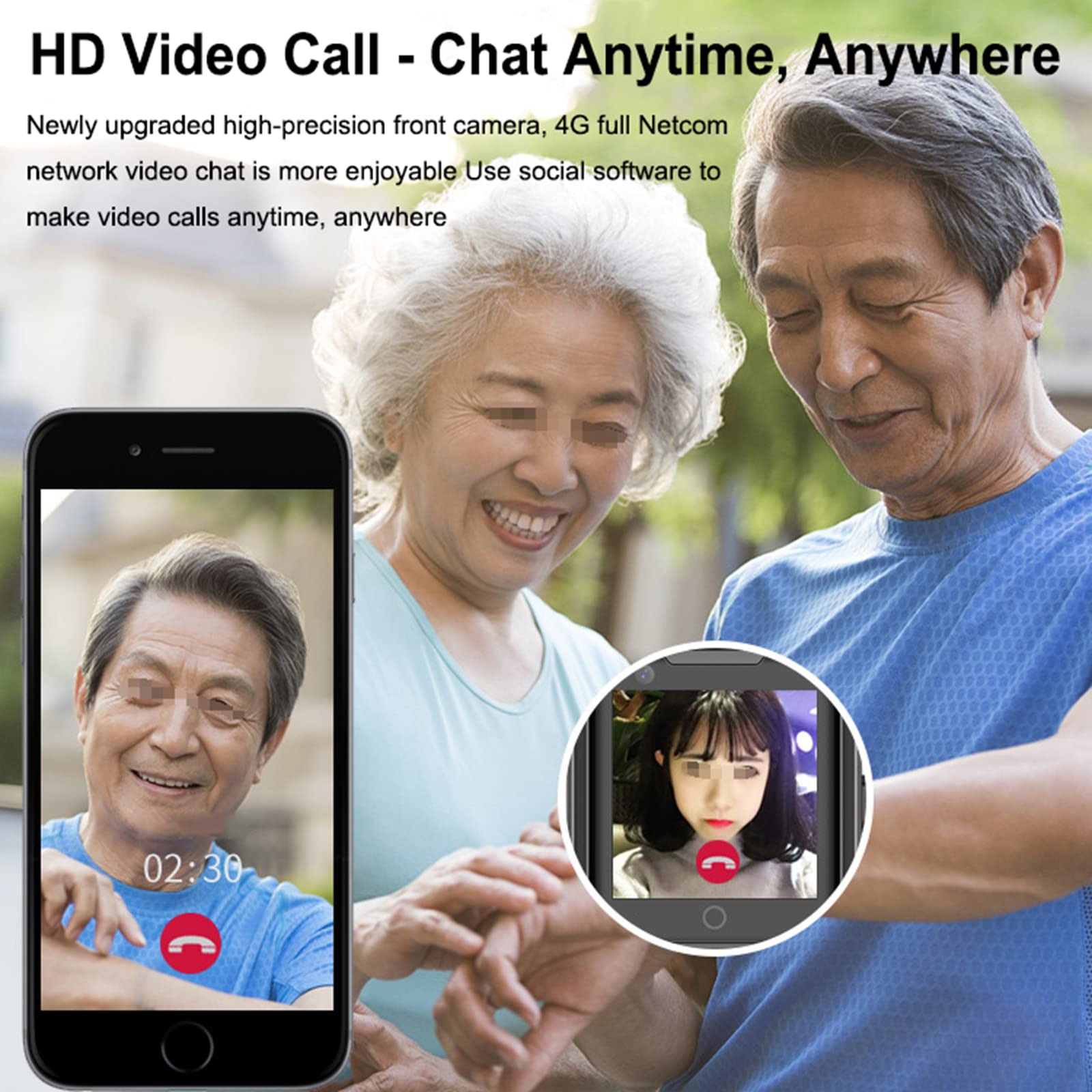 Smartwatch Per Rilevamento Caduta Anziani, Dispositivi Di Allarme Caduta Per Anziani, Con Chiamata Di Emergenza SOS Videochiamata HD Orologio GPS Per Demenza Alzheimer,Black