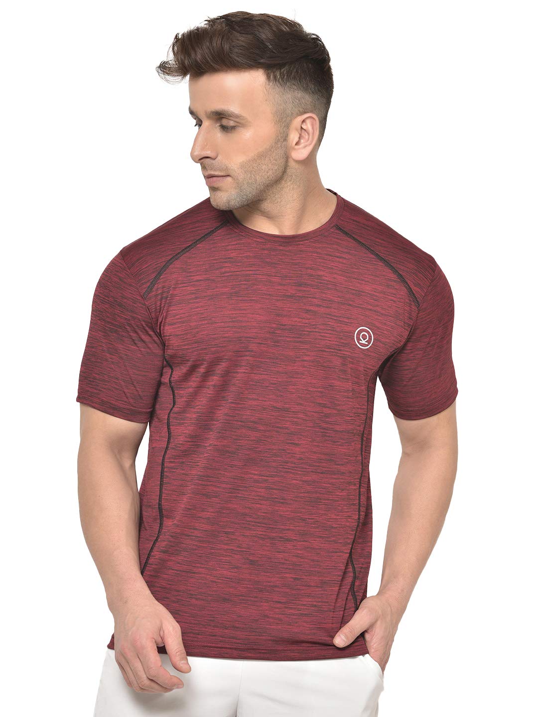 CHKOKKOMen's Polyester Regular Fit Round Neck Regular Dry Fit Gym Sports T-Shirt
