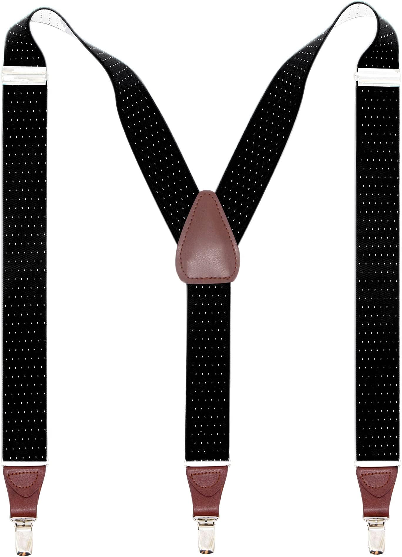 Men’s Y-shape 1.4 Inch Suspender -3 Metal Clips, Elastic Straps