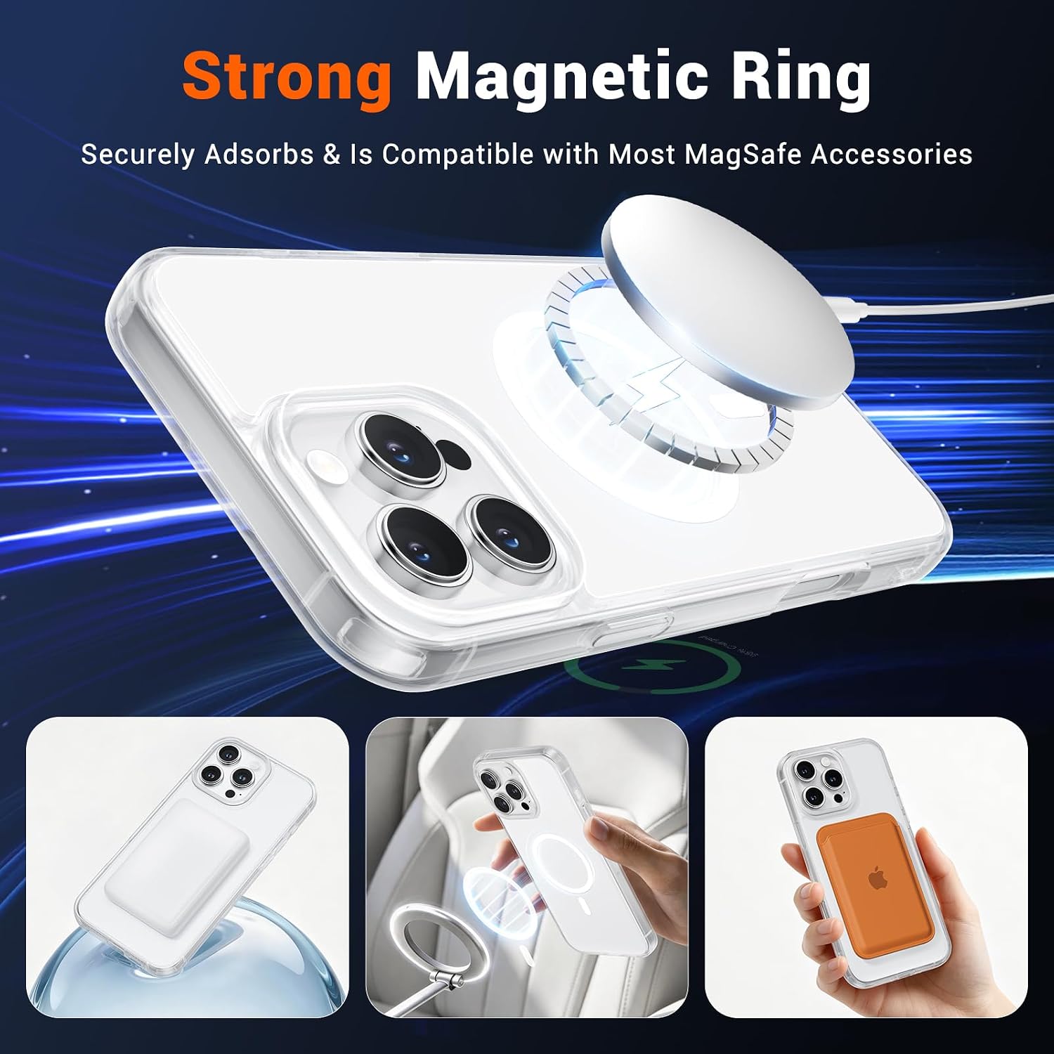 SUPFINE Magnetic for iPhone 16 Pro Case Clear image 3