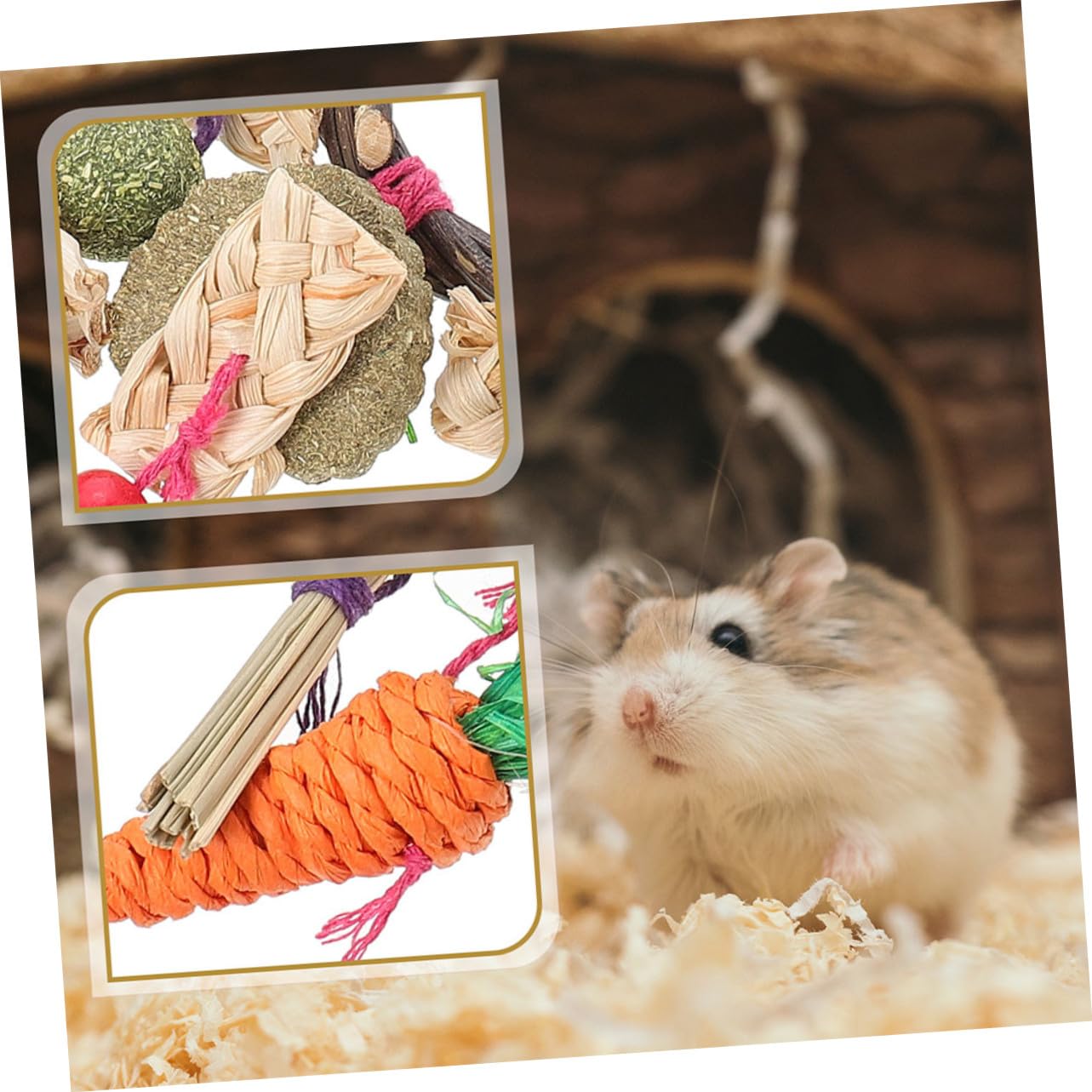 Hängendes Chinchilla Spielzeug zum Kauen, 2 Stück