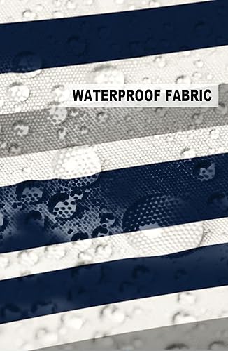 Miniatura 5 de Fundas de almohada impermeables para exteriores, 16 x 16 pulgadas, cojines azul marino para sillas de muebles de jardín, patio, juego de 2, rayas