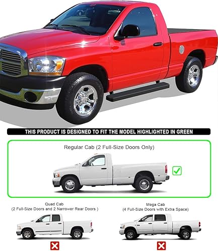 Miniatura 4 de APS Estribos de 5 pulgadas, color negro, compatibles con Dodge Ram 1500 2002-2008 Regular Cab & Ram 2500 3500 2003-2009 (excluye los modelos Daytona